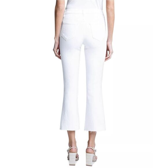 L'AGENCE Denim - L'Agence Kendra High-Rise Crop Flare Jeans White, NWT, Size 28